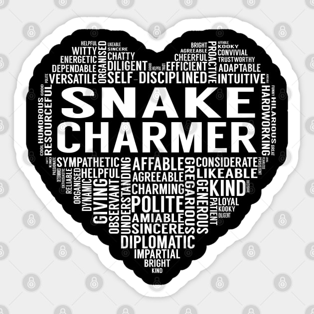 Snake Charmer Heart Sticker by LotusTee